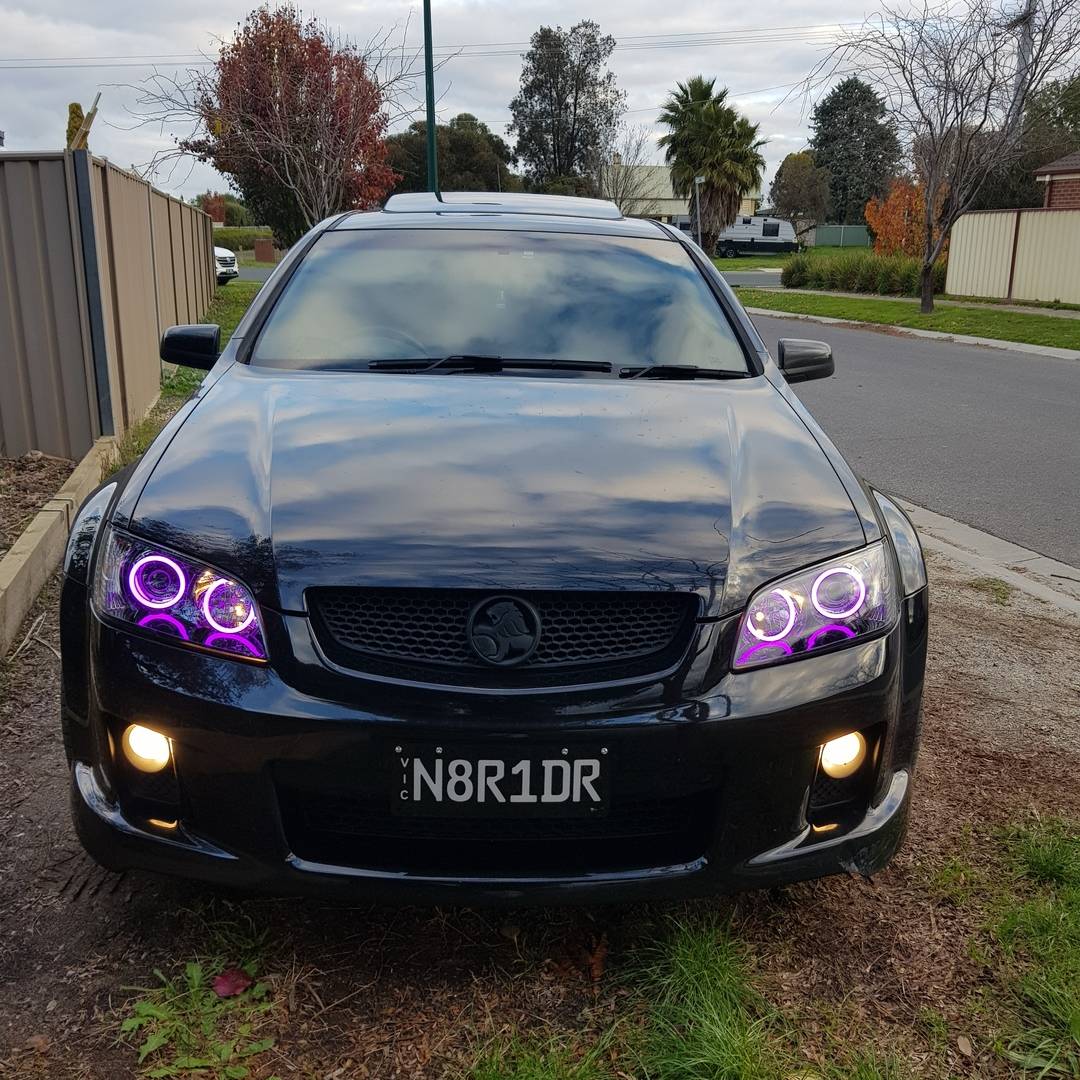 Holden VE Series 1 Headlights Purple angel eye halo lights by Spectrum Angel Eyes