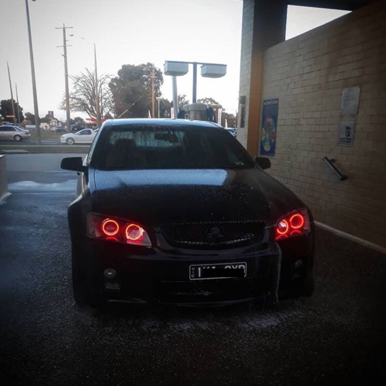 Holden VE Series 1 Headlights Red Black angel eye halo lights by Spectrum Angel Eyes