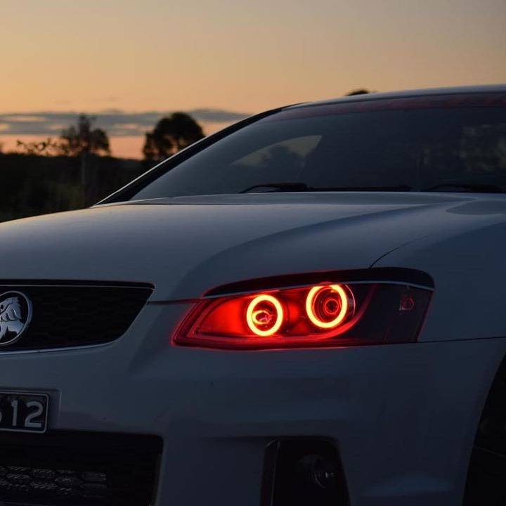 Holden VE Series 2 Black DRL Headlights Red Halo