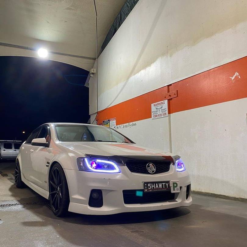 Holden VE Series 2 Black DRL Headlights Angel Eyes Off