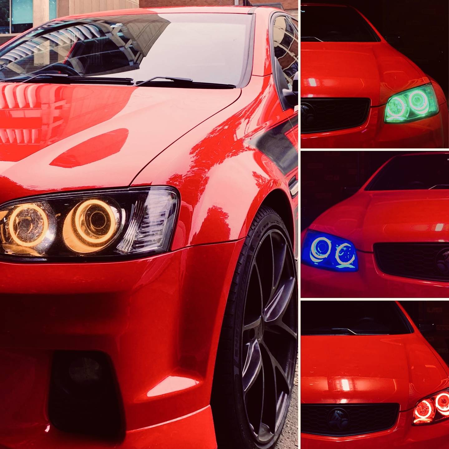 Holden VE Series 2 Headlights Holden VE Series 2 Multicoloured Halos angel eye halo lights by Spectrum Angel Eyes