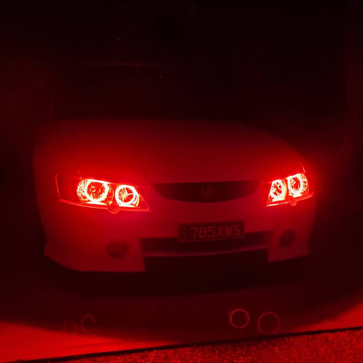 Holden VY SS Headlights Red Rings angel eye halo lights by Spectrum Angel Eyes