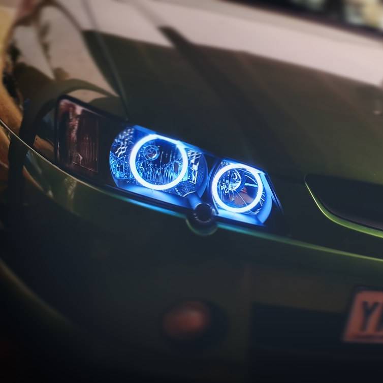 Holden VY SS Headlights Cyan