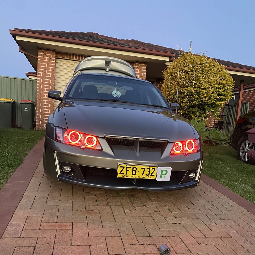 Holden VY SS Headlights Red Halos angel eye halo lights by Spectrum Angel Eyes