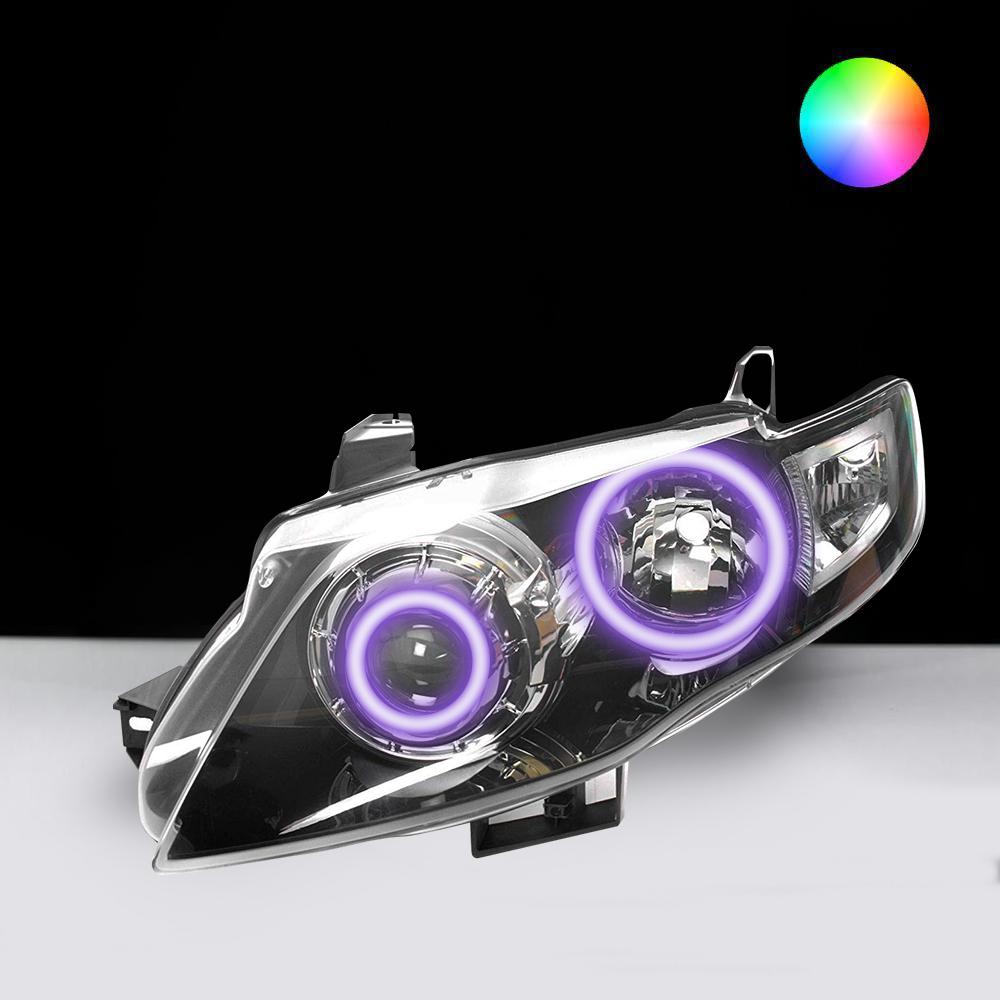 Ford FG MK2 G6 XT FPV Headlights with orange LED angel eye halo lights by Spectrum