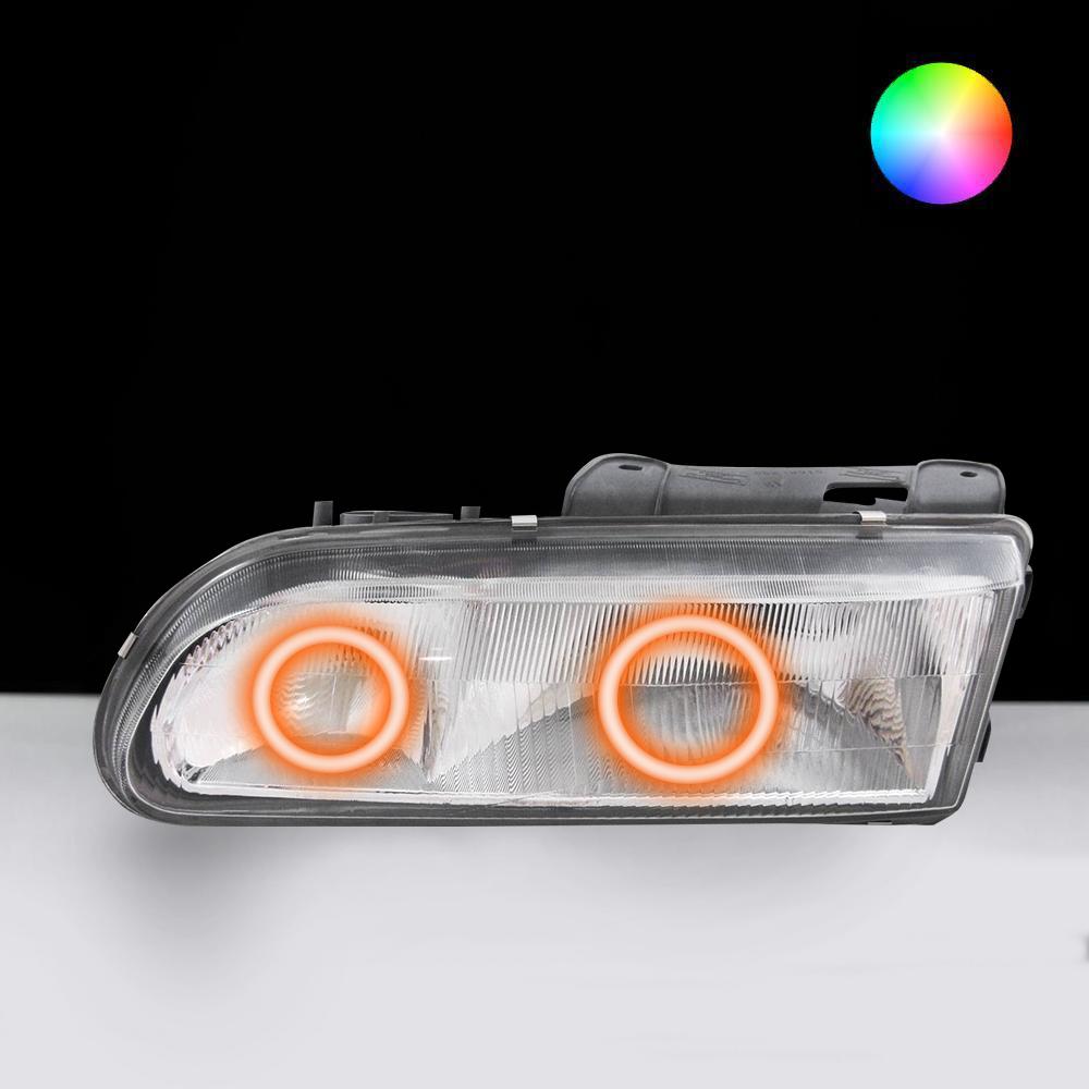 Holden VS Headlights with orange LED angel eye halo lights by Spectrum