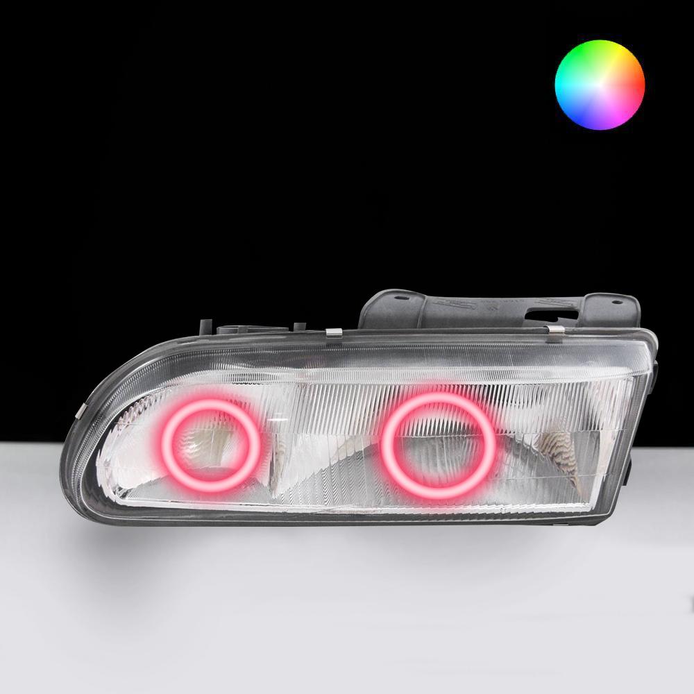 Holden VS Headlights with pink LED angel eye halo lights by Spectrum