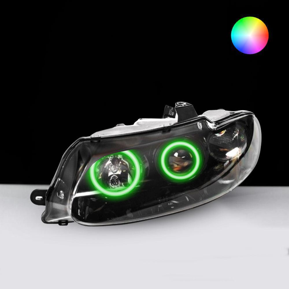 Holden VT Altezza Headlights with green LED angel eye halo lights by Spectrum