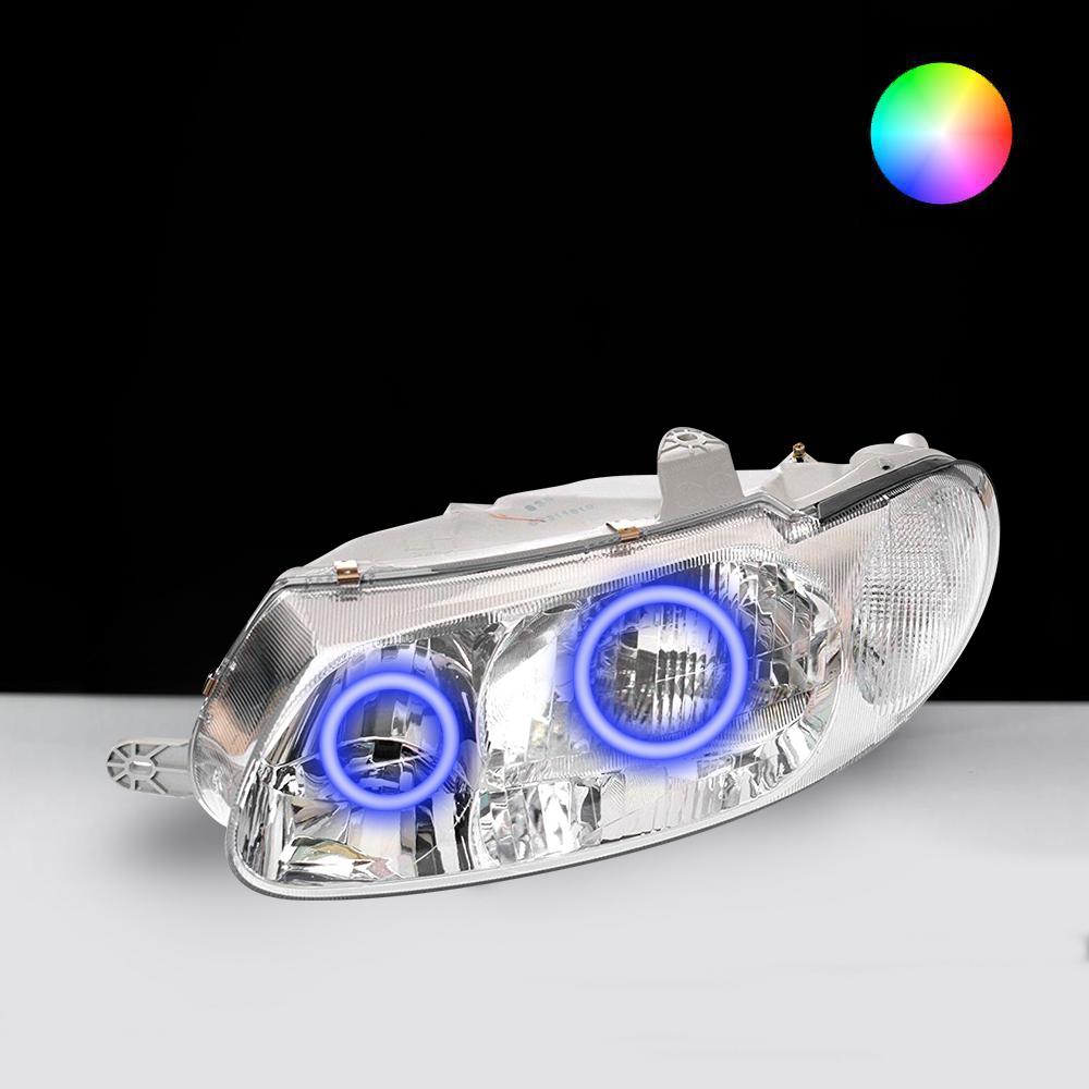 Holden VT Headlights with blue LED angel eye halo lights by Spectrum
