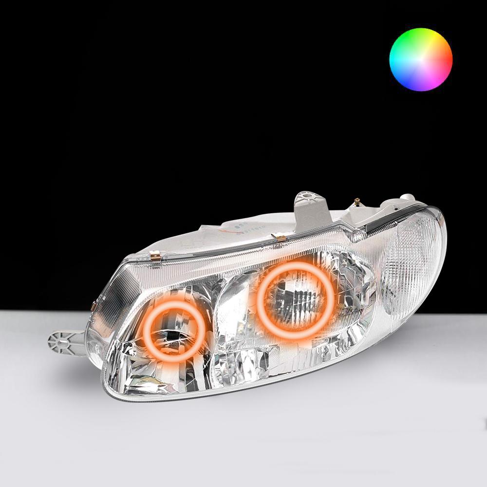 Holden VT Headlights with orange LED angel eye halo lights by Spectrum
