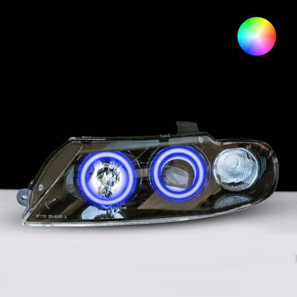 Holden VX Berlina/Calais/HSV Altezza Headlights with blue LED angel eye halo lights by Spectrum