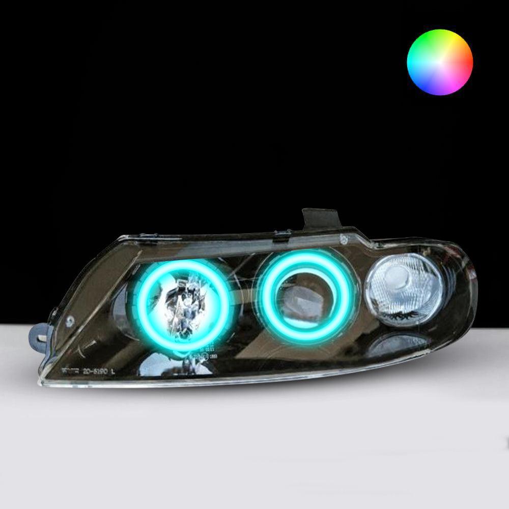 Holden VX Berlina/Calais/HSV Altezza Headlights with cyan LED angel eye halo lights by Spectrum