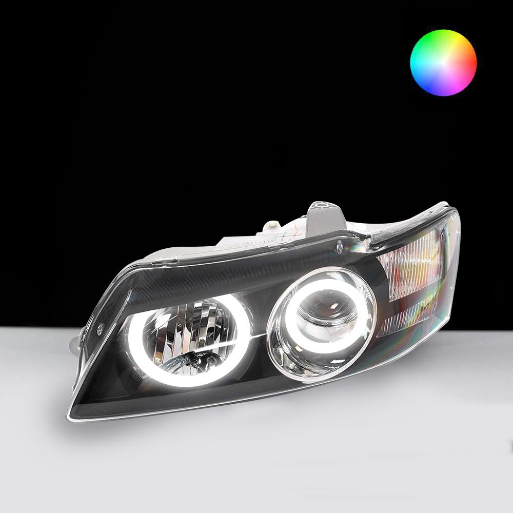 Holden VY Berlina/Calais/HSV Headlights with white LED angel eye halo lights by Spectrum
