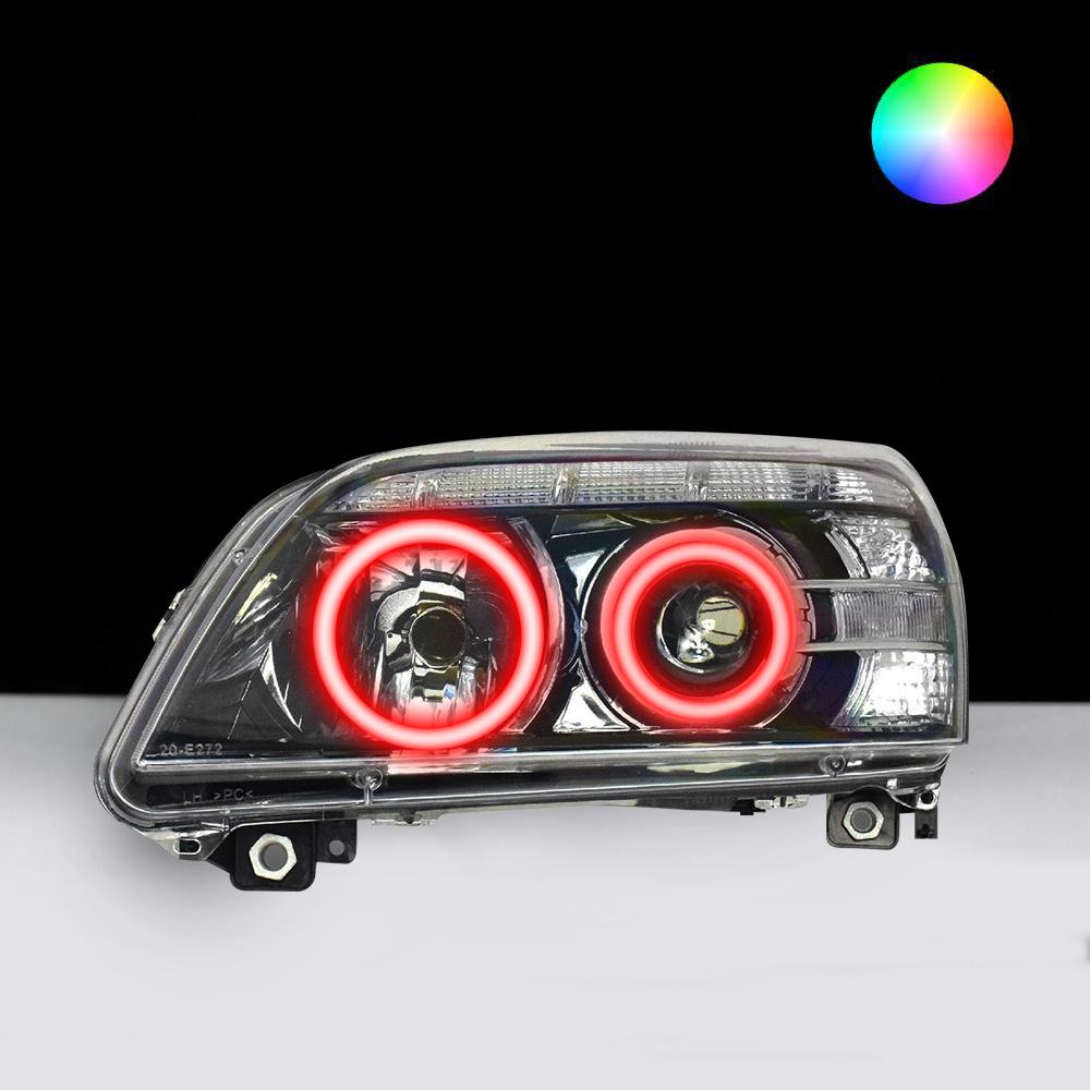 Holden WM/Statesman/Caprice/Grange Headlights with red LED angel eye halo lights by Spectrum