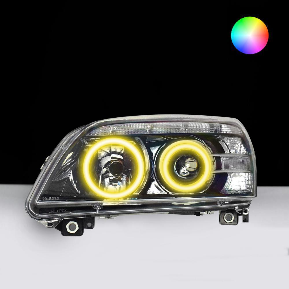Holden WM/Statesman/Caprice/Grange Headlights with yellow LED angel eye halo lights by Spectrum