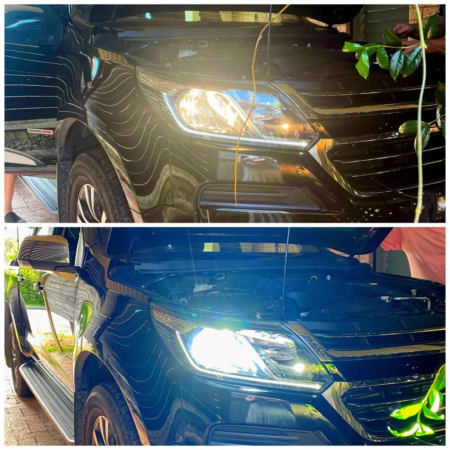 Spectrum LED headlight bulb after installation by Spectrum Angel Eyes