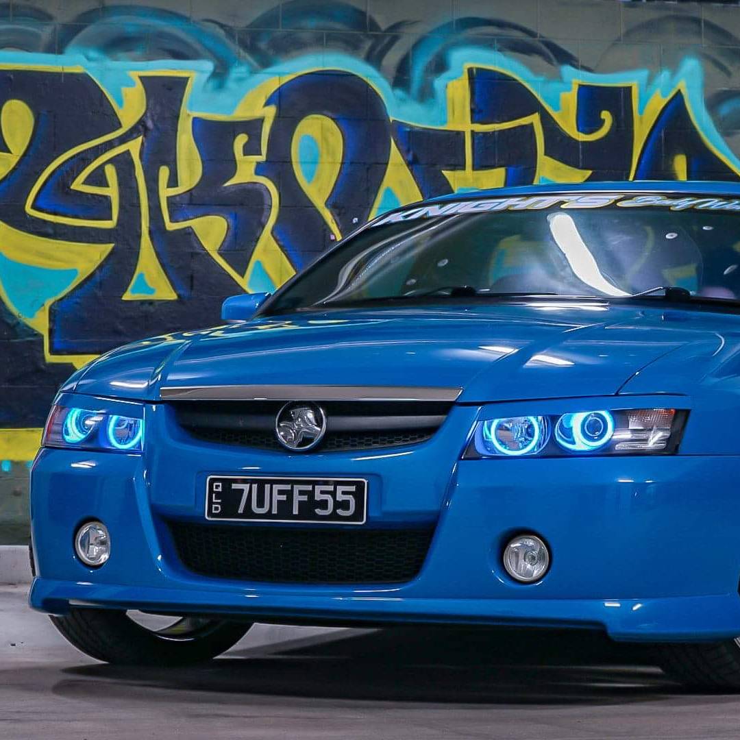 Holden VZ Headlights Cyan Angel Eyes