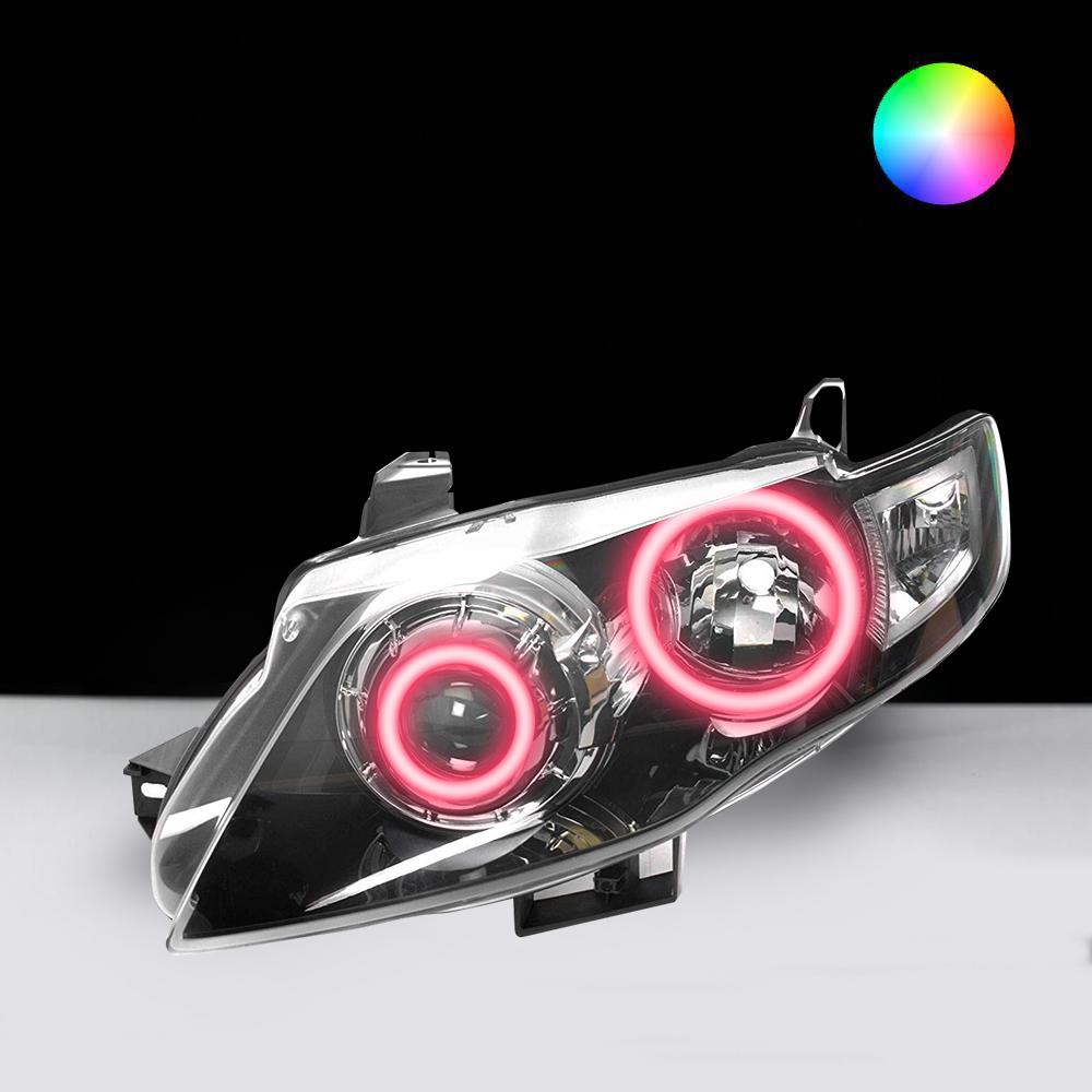 Ford FG MK2 G6 XT FPV Headlights with cyan LED angel eye halo lights by Spectrum