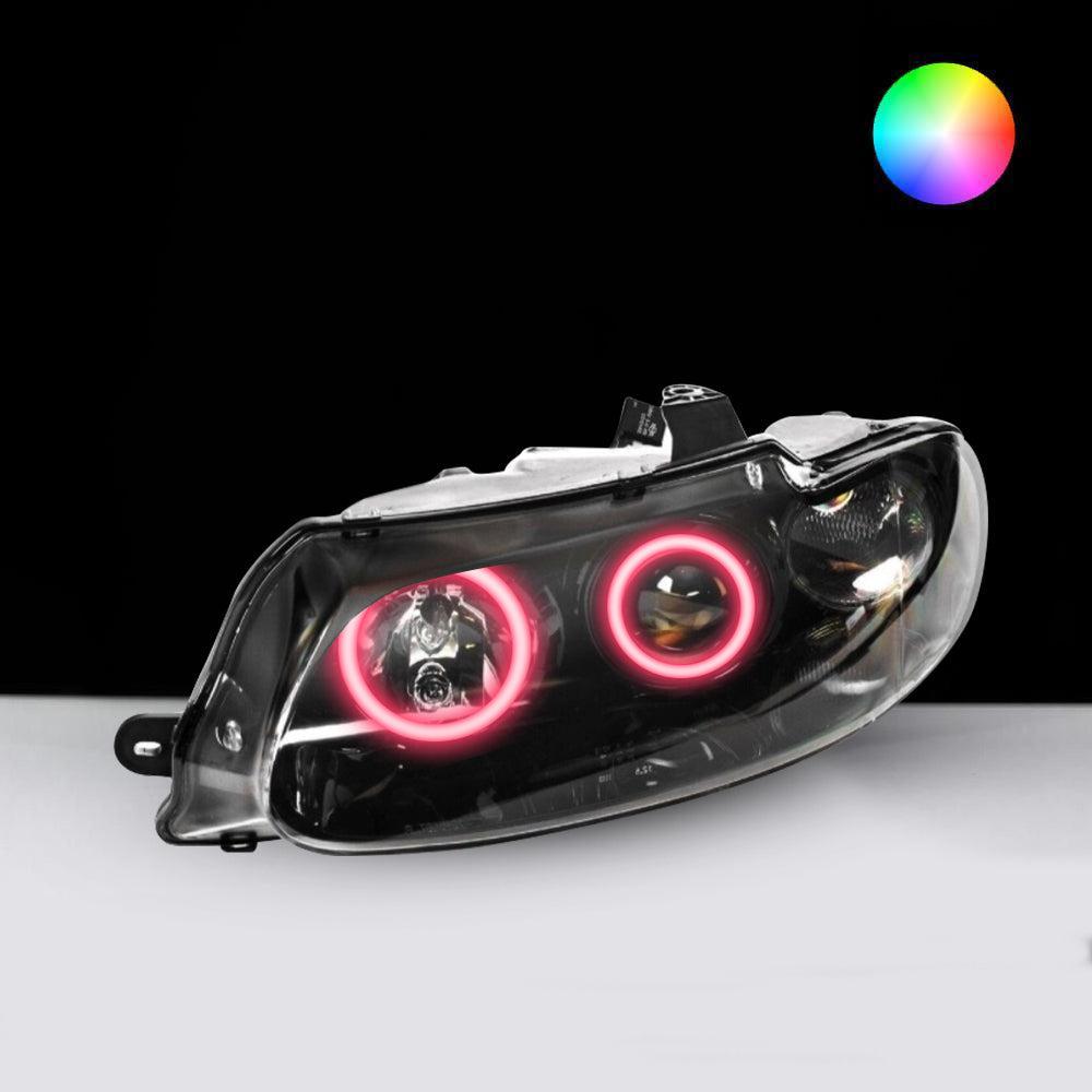 Holden VT Altezza Headlights with pink LED angel eye halo lights by Spectrum
