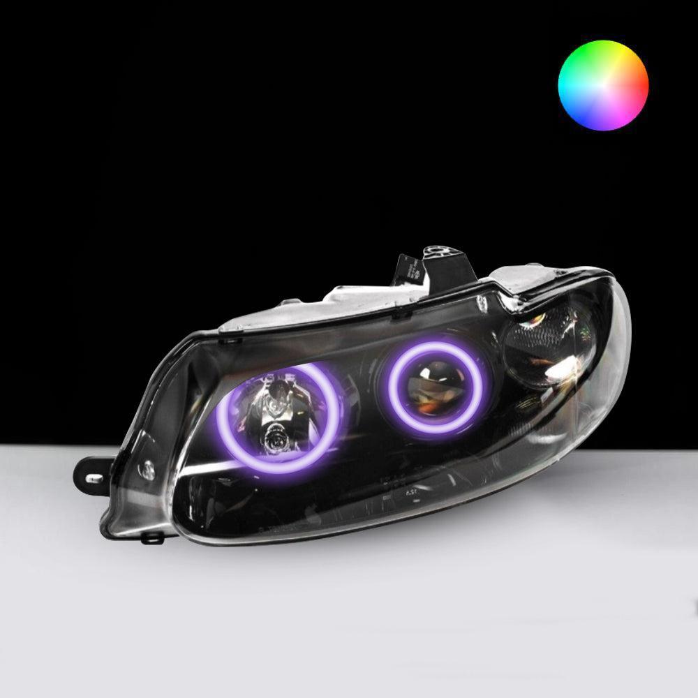 Holden VT Altezza Headlights with purple LED angel eye halo lights by Spectrum