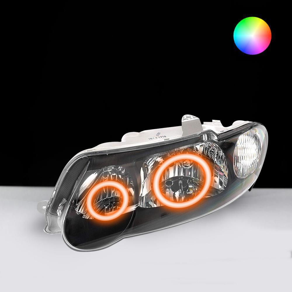 Holden VX Headlights with orange LED angel eye halo lights by Spectrum
