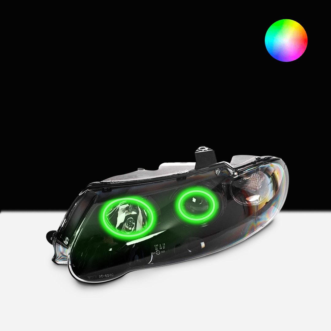 Holden VX/VU Altezza Headlights with green LED angel eye halo lights by Spectrum
