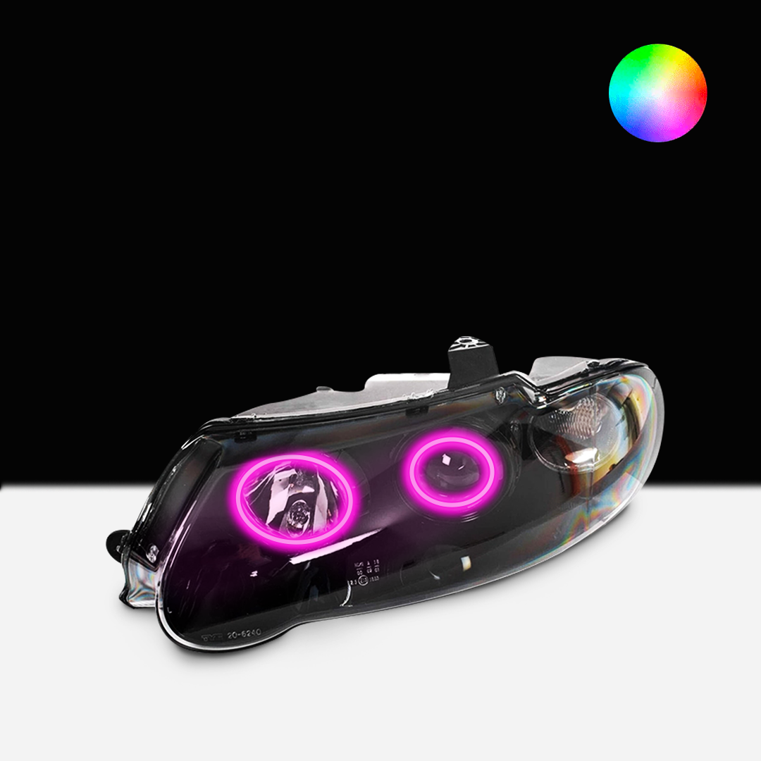 Holden VX/VU Altezza Headlights with pink LED angel eye halo lights by Spectrum