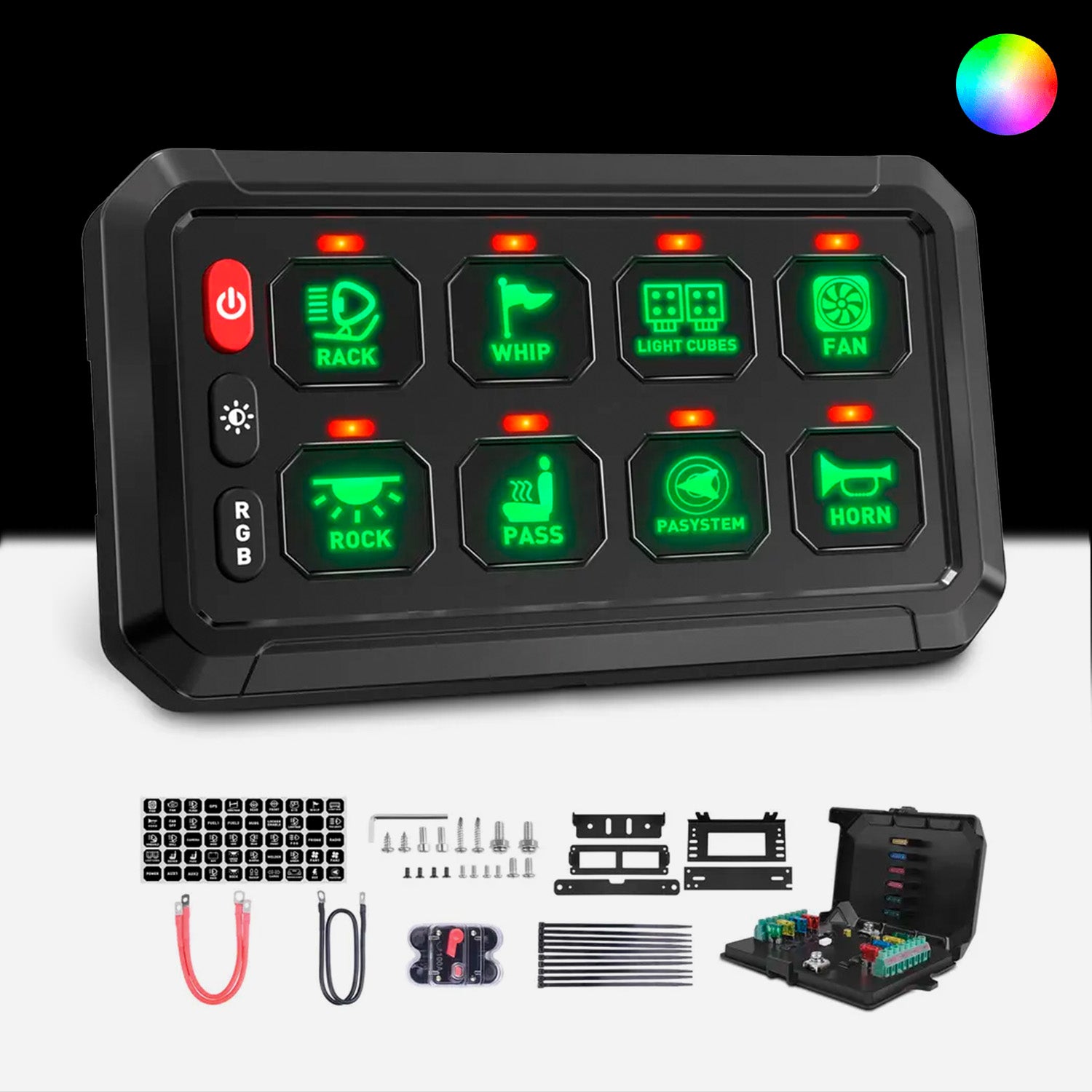 Spectrum 8 Gang Switch Panel LED angel eye lights by Spectrum Angel Eyes