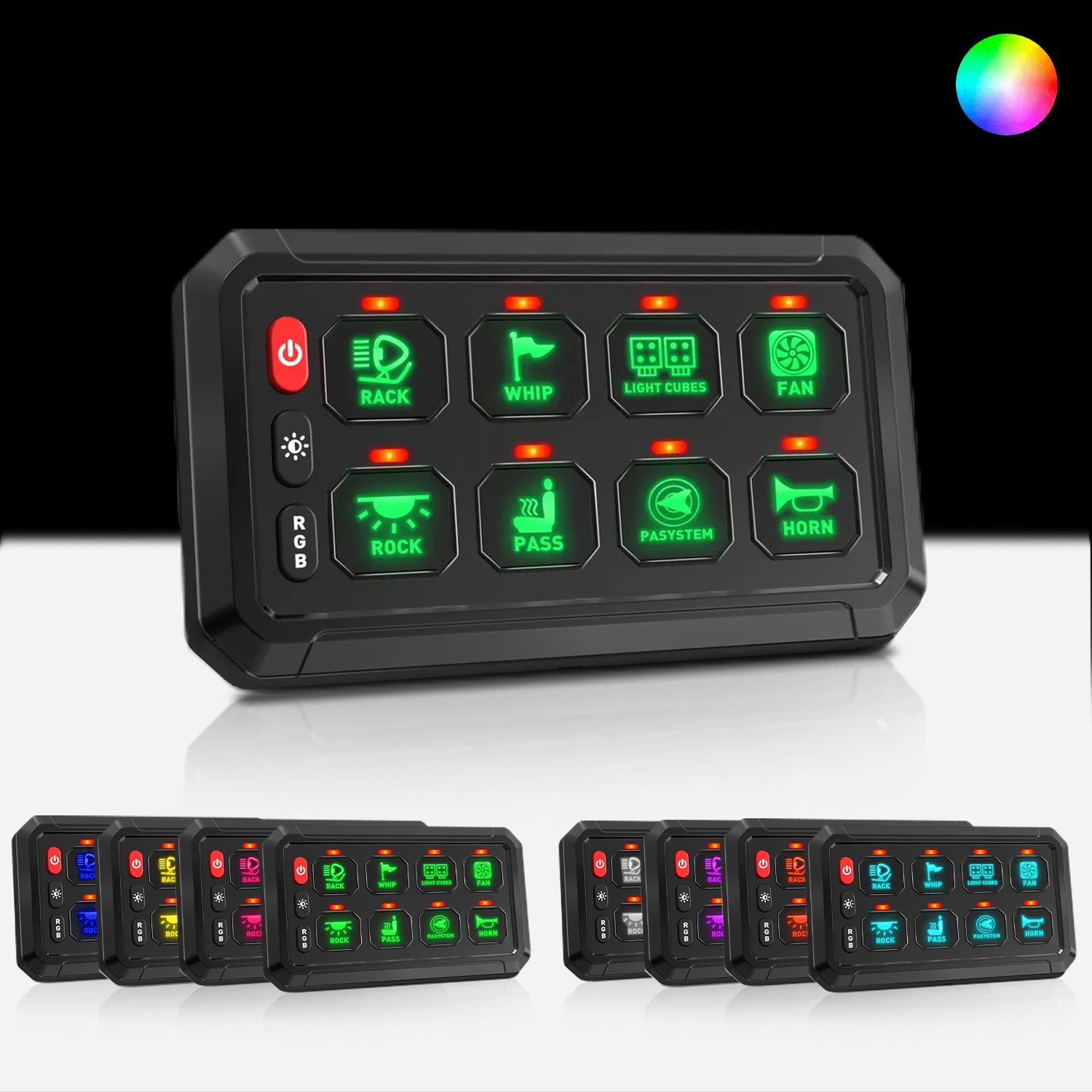 Spectrum 8 Gang Switch Panel LED angel eye lights by Spectrum Angel Eyes